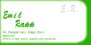 emil rapp business card